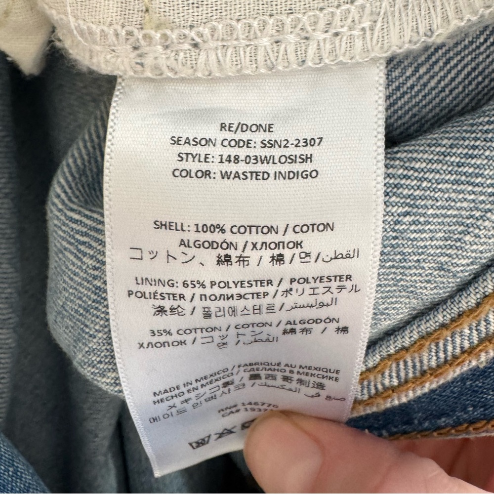 Re/Done Loose Long ish Jean in Wasted Indigo Sz 32 - Picture 7 of 7